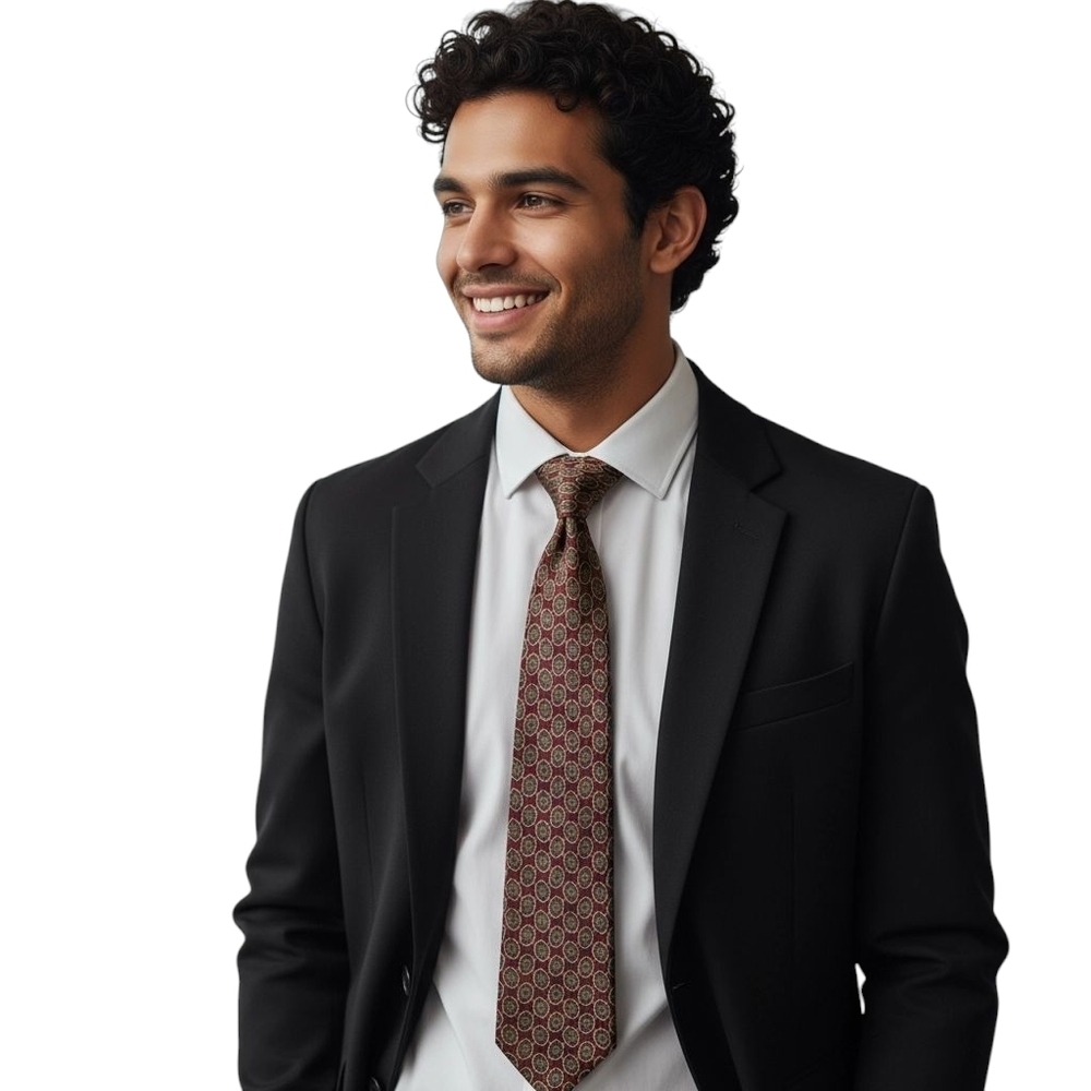 Burberry Elegant Burgundy Patterned Tie